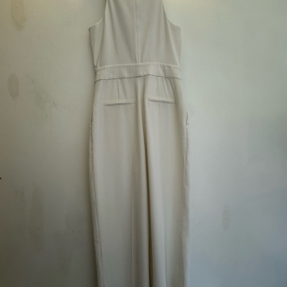 LAINEY DOUBLE BREASTED SATIN TUX JUMPSUIT IN WHITE SIZE 4 NWT - Picture 7 of 11